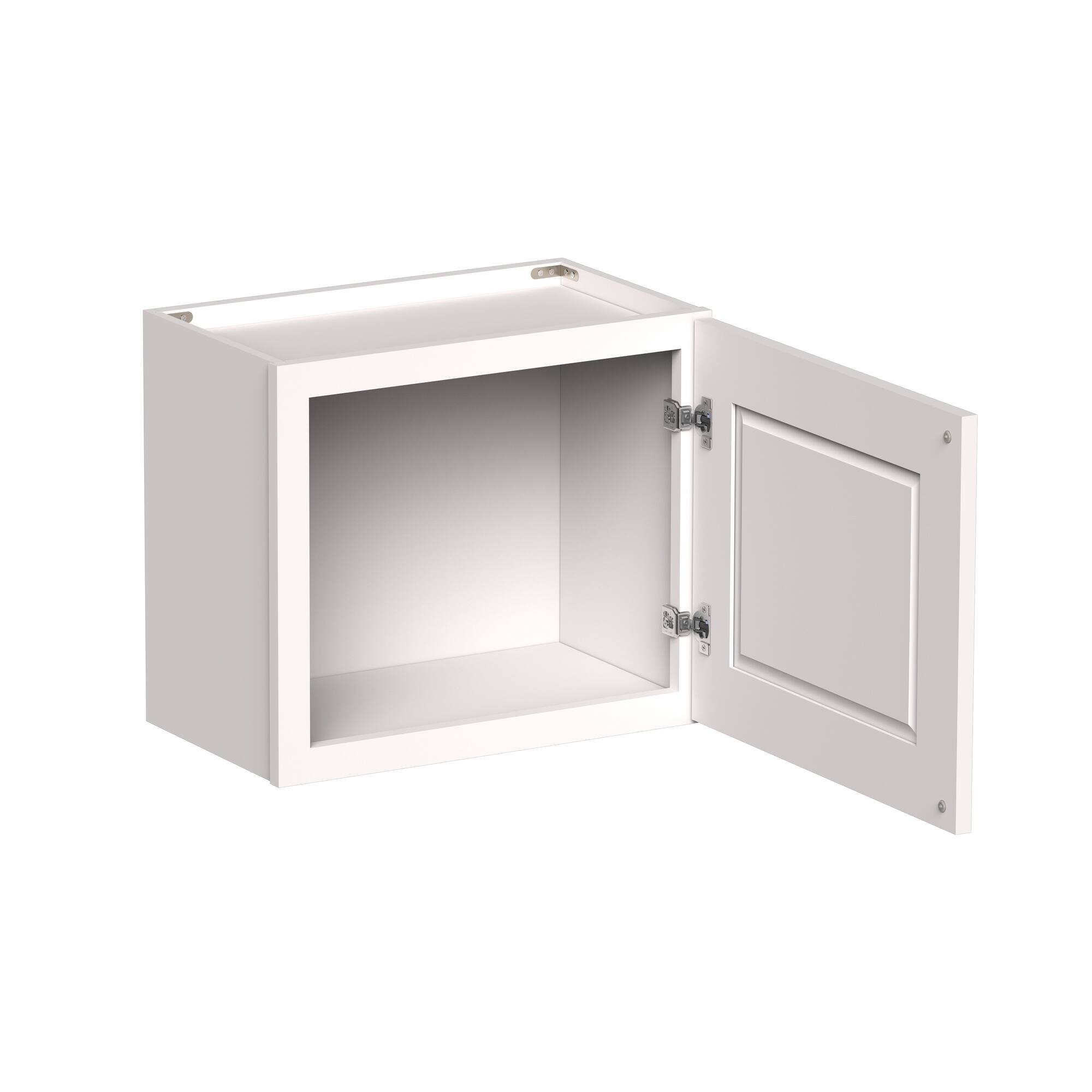 Front. Boyel Living - 21-in W x 18-in H x 12-in D Shaker RTA Kitchen Wall Cabinet with Soft-Close Doors - Glacier White.