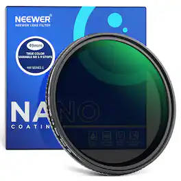 Neewer - 49mm True Colors VND ND2-400, Hard Stop