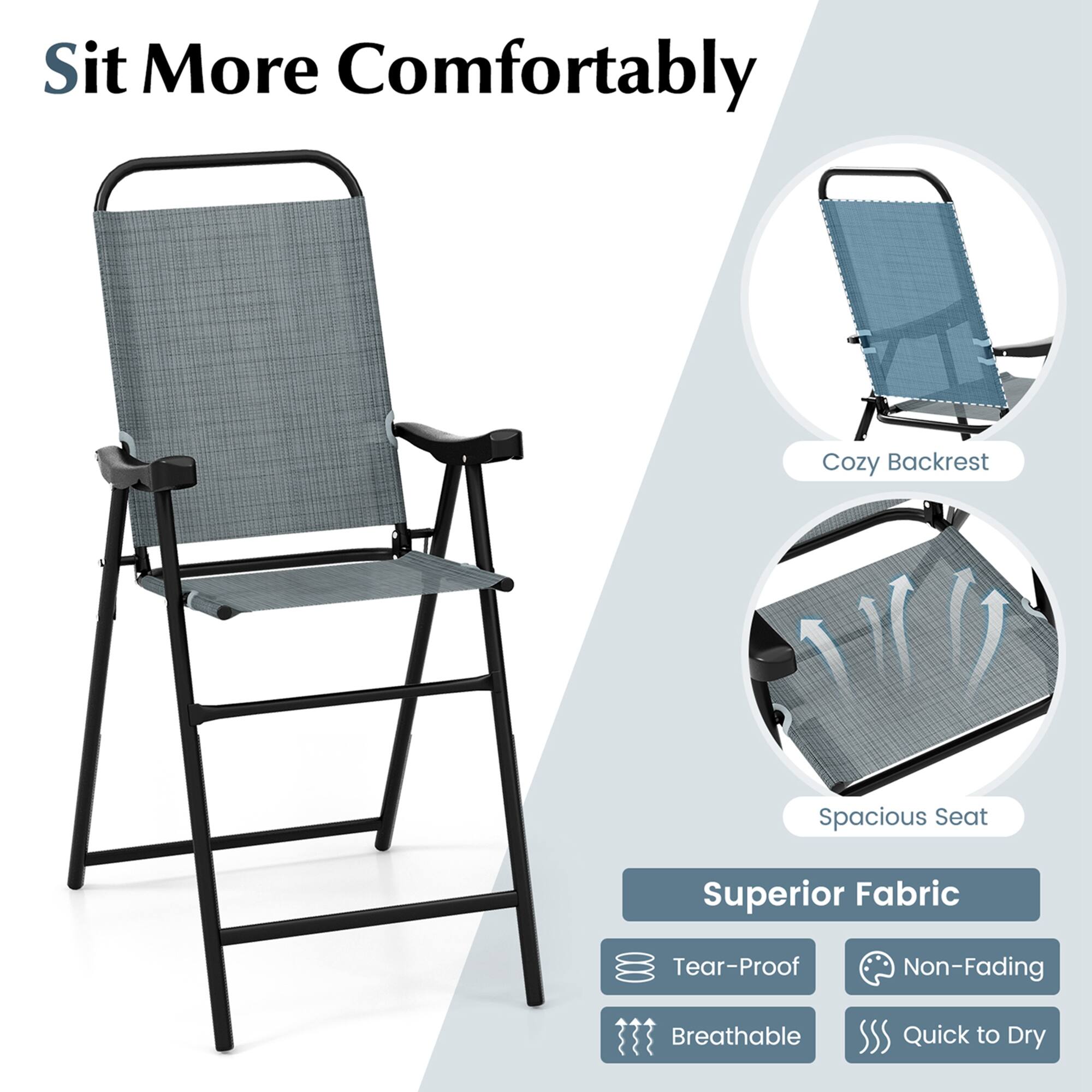 Sit More Comfortably, Cozy Backrest, Spacious Seat, Superior Fabric, Tear-Proof, Non-Fading, Breathable, Quick to Dry