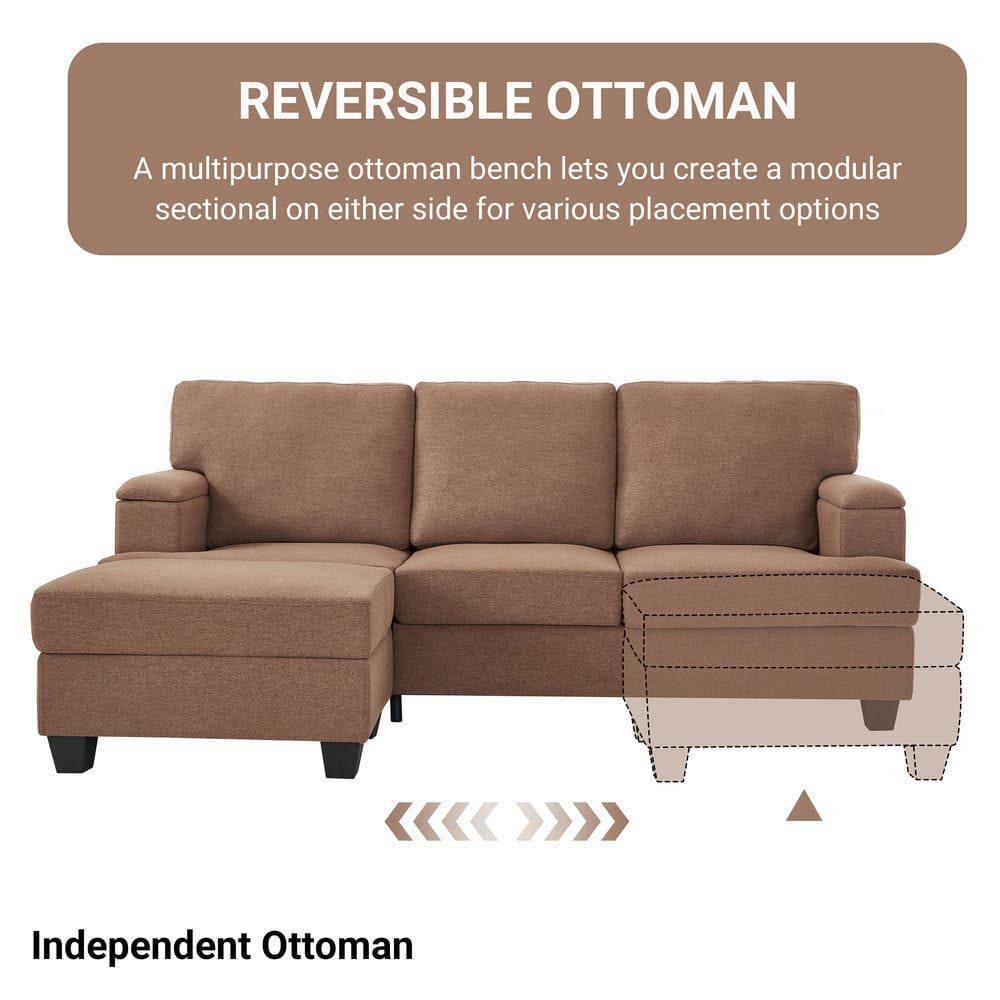 REVERSIBLE OTTOMAN  
A multipurpose ottoman bench lets you create a modular sectional on either side for various placement options  

Independent Ottoman