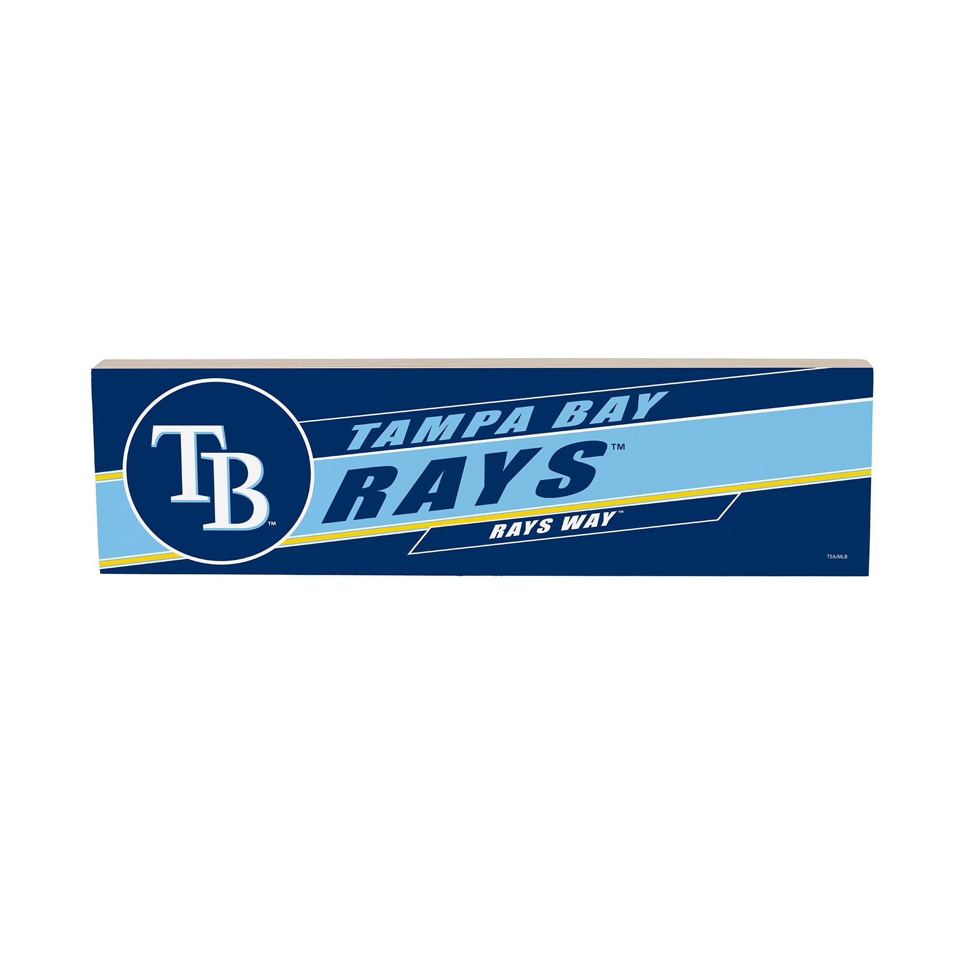 Tampa Bay Rays 5" x 18" Shadow Logo Wood Mantle Sign