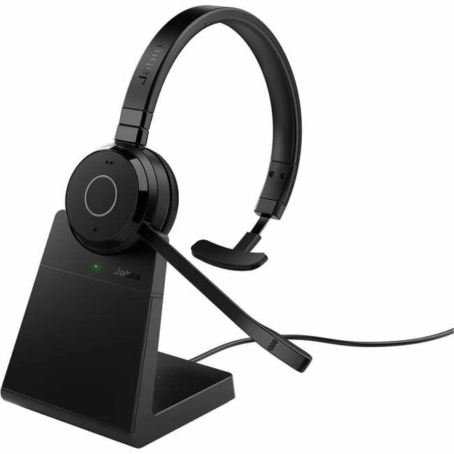 Jabra - Evolve 65 TE Headset - Microsoft Teams Certification - Mono - Wireless - Bluetooth - 98.4 ft - 20 Hz to 20 kHz - Black