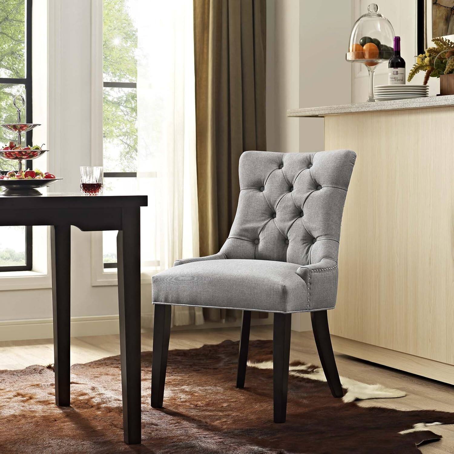 Alt View 1. Modway - Regent Tufted Fabric Dining Chair by Modway - Gray.