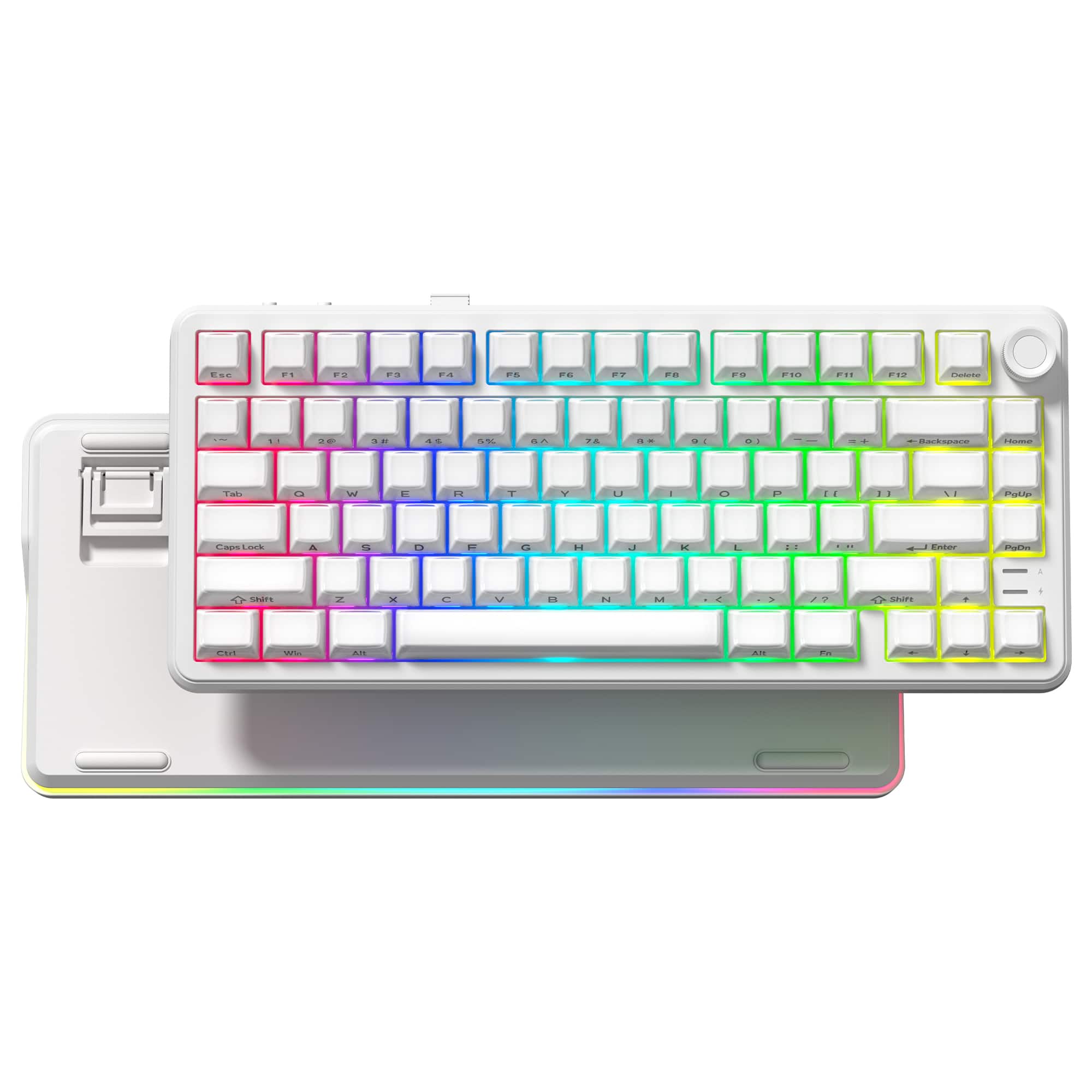 Womier - L75 Wireless Mechanical Keyboard with Knob, 75% Hot Swappable Custom Gaming Keyboard - White