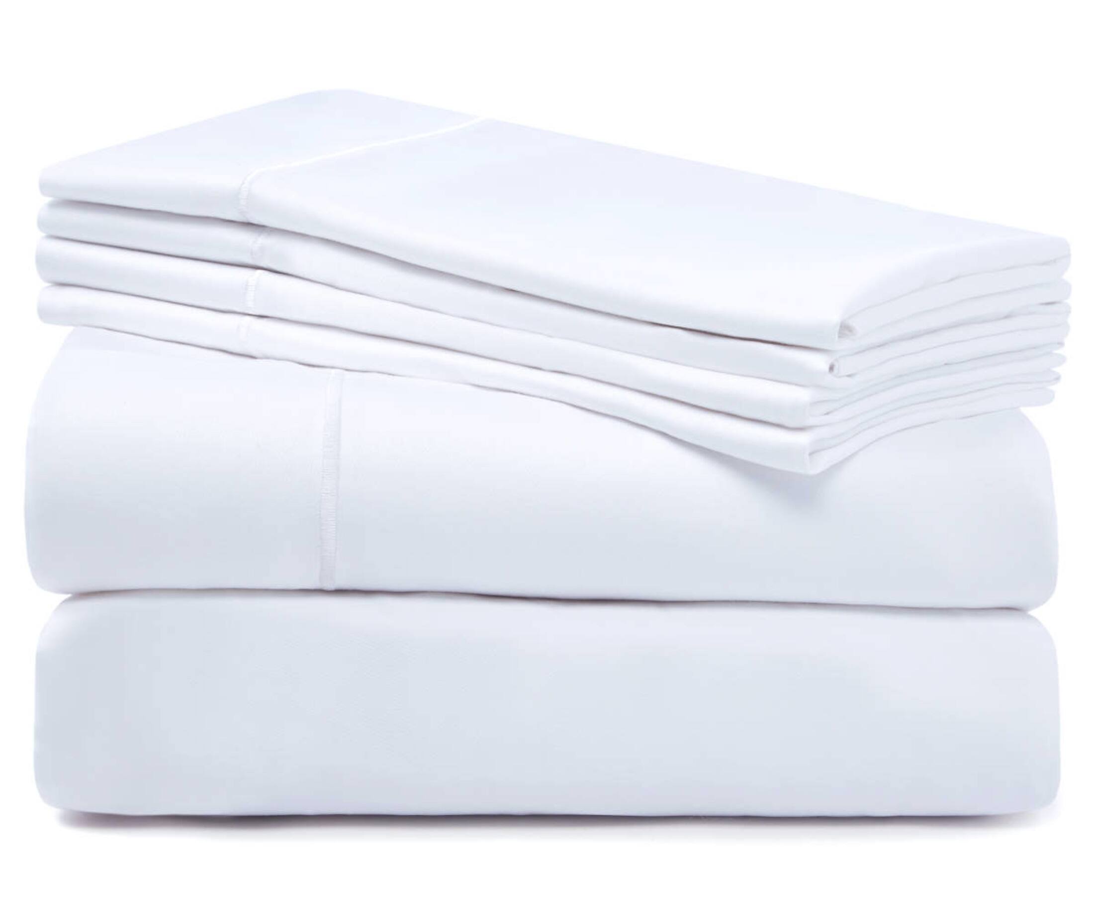 Alt View 1. Bibb Home - Bibb Home 1000TC Egyptian Cotton Rich 6-Piece Sheet Set - White.