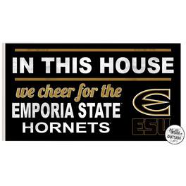 Jardine - Emporia State Hornets 11'' x 20'' Indoor/Outdoor In This House Sign - Gold