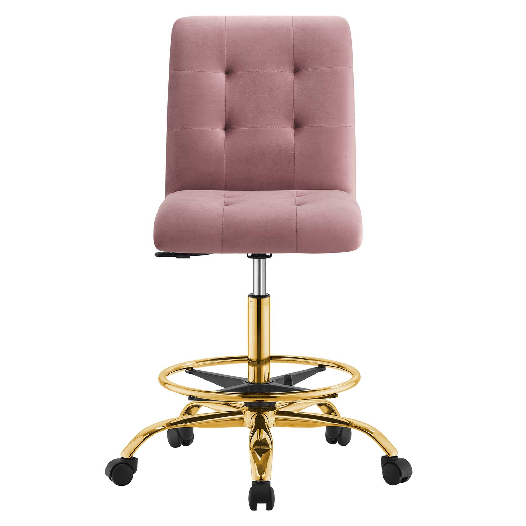 Alt View 1. Modway - Prim Armless Performance Velvet Drafting Chair by Modway - Red.