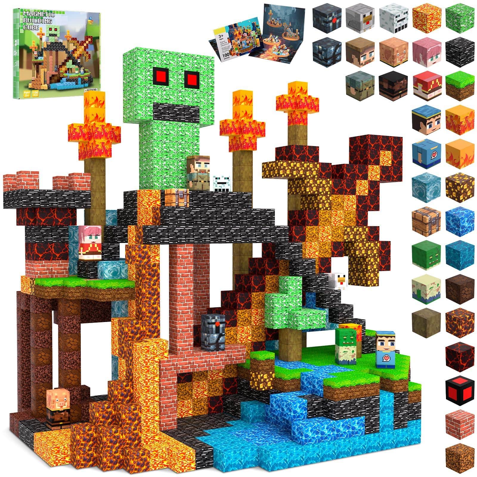 NICHOLAS KLEIN - 300 Magnetic Blocks - Building Stacking For Sensory Stem Montessori 3 And Christmas Birthday Gifts - Underworld
