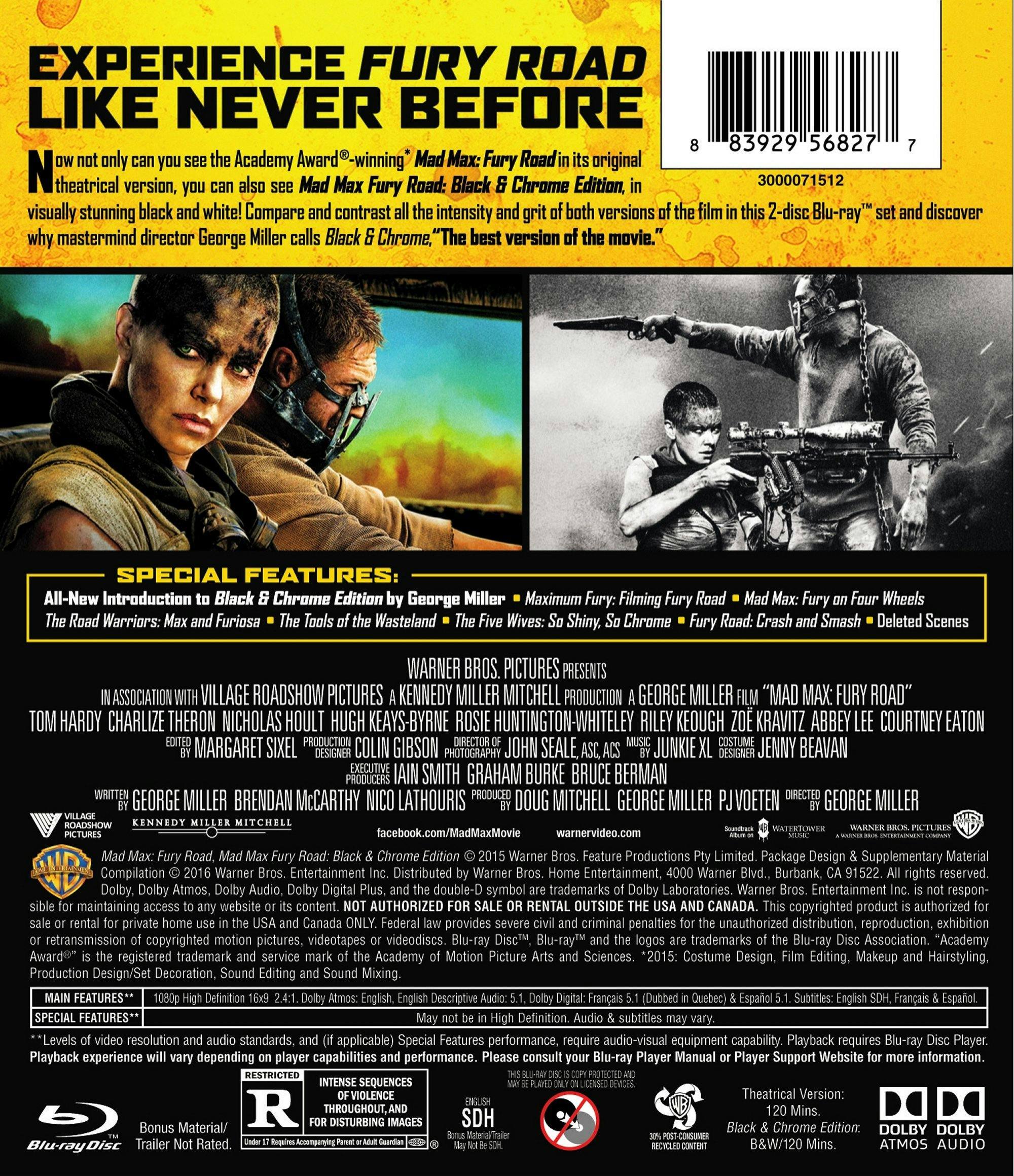 Angle. Mad Max: Fury Road/Mad Max: Fury Road - Black and Chrome Edition (Blu-ray + Black & Chrome Edition) [Blu-ray].