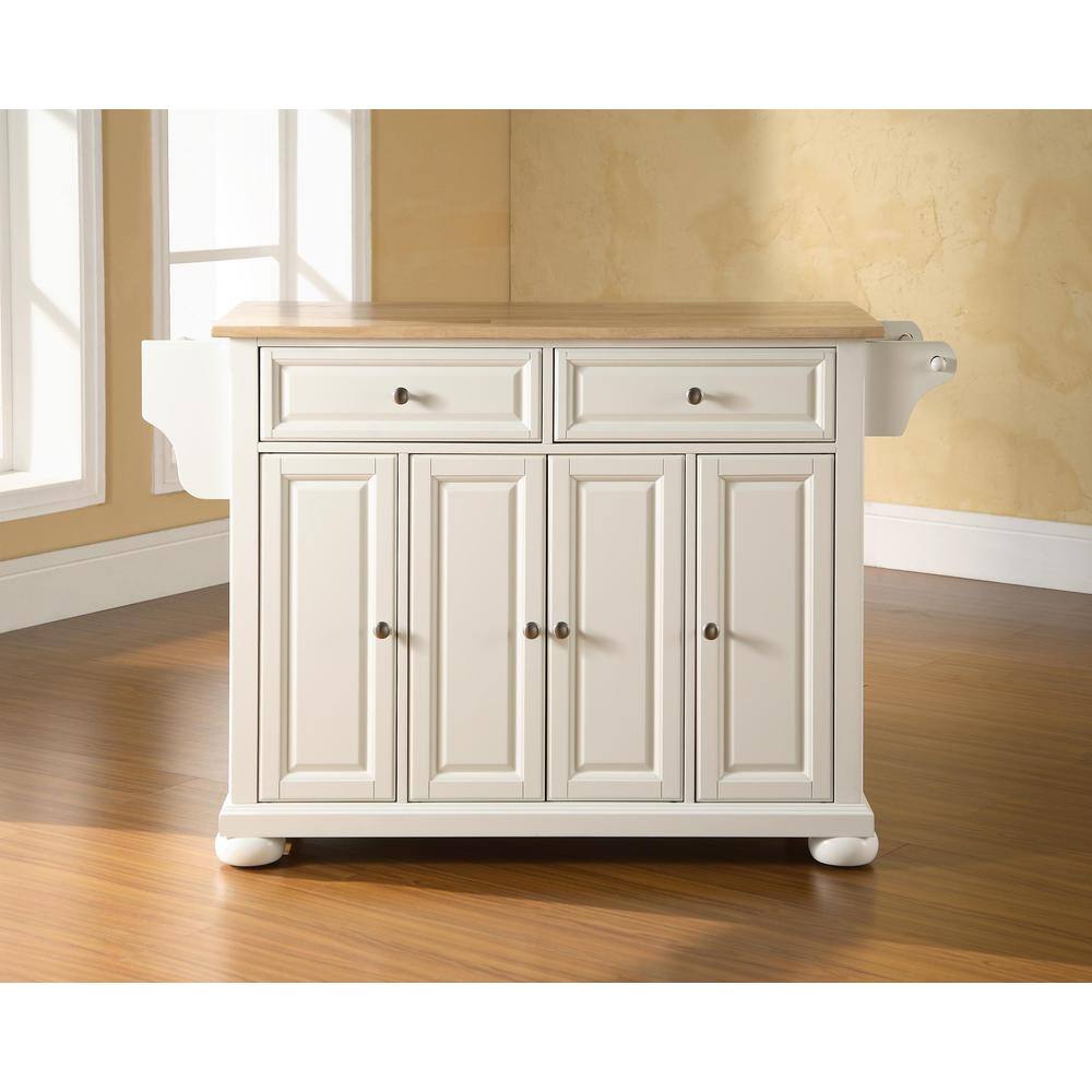 Alt View 1. Crosley Furniture - Alexandria Wood Top Full Size Kitchen Island/Cart - White.
