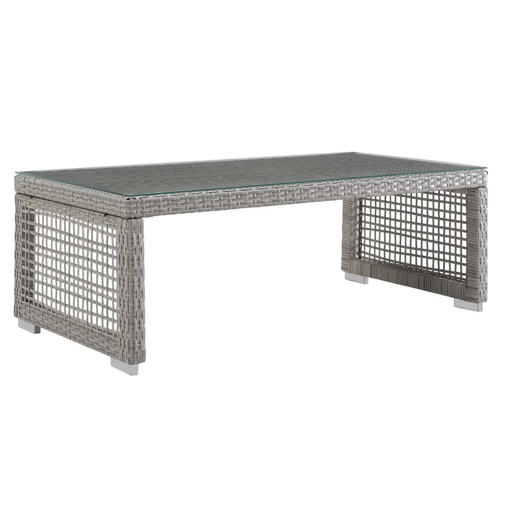 Angle. Modway - Aura Rattan Outdoor Patio Coffee Table by Modway - Gray.