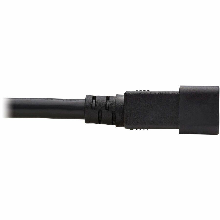 Alt View 5. Tripp Lite - Eaton Tripp Lite Series Power Cord, C20 to C21 - Heavy-Duty, 20A, 250V, 12 AWG, 4 ft. (1.2 m), Black - For Network - Black.