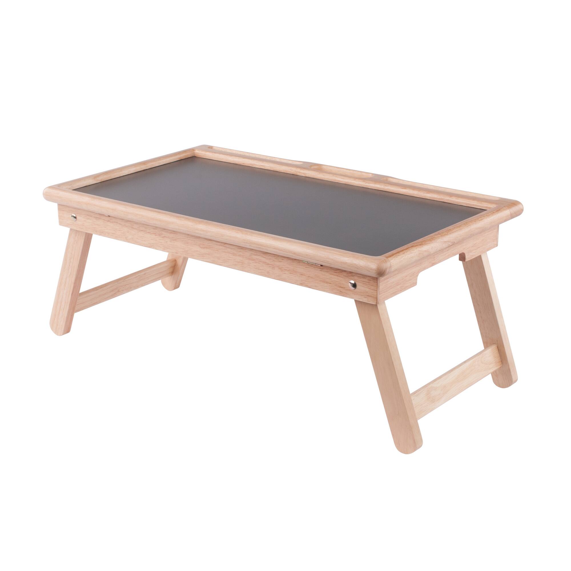 Front. Winsome Wood - Arlo Breakfast Tray with Flip Top - Natural/Gray.