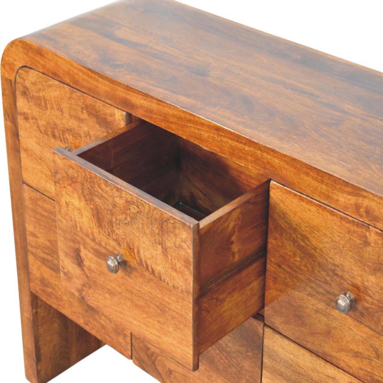 Alt View 2. Artisan Furniture - Artisan Furniture Solid Wood Darcy 3 over 3 Drawer Chest in Chestnut Finish, Brown - Brown.