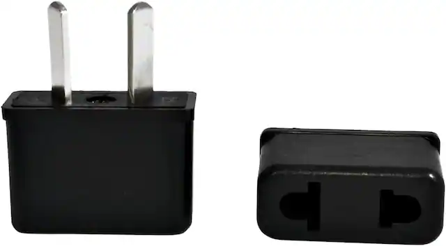 Front. Ceptics - Ceptics Australia, China Plug Adapter Socket - USA to Chinese New Zealand 2 Pin Type I Adaptor Power Wall Adapter - Black.