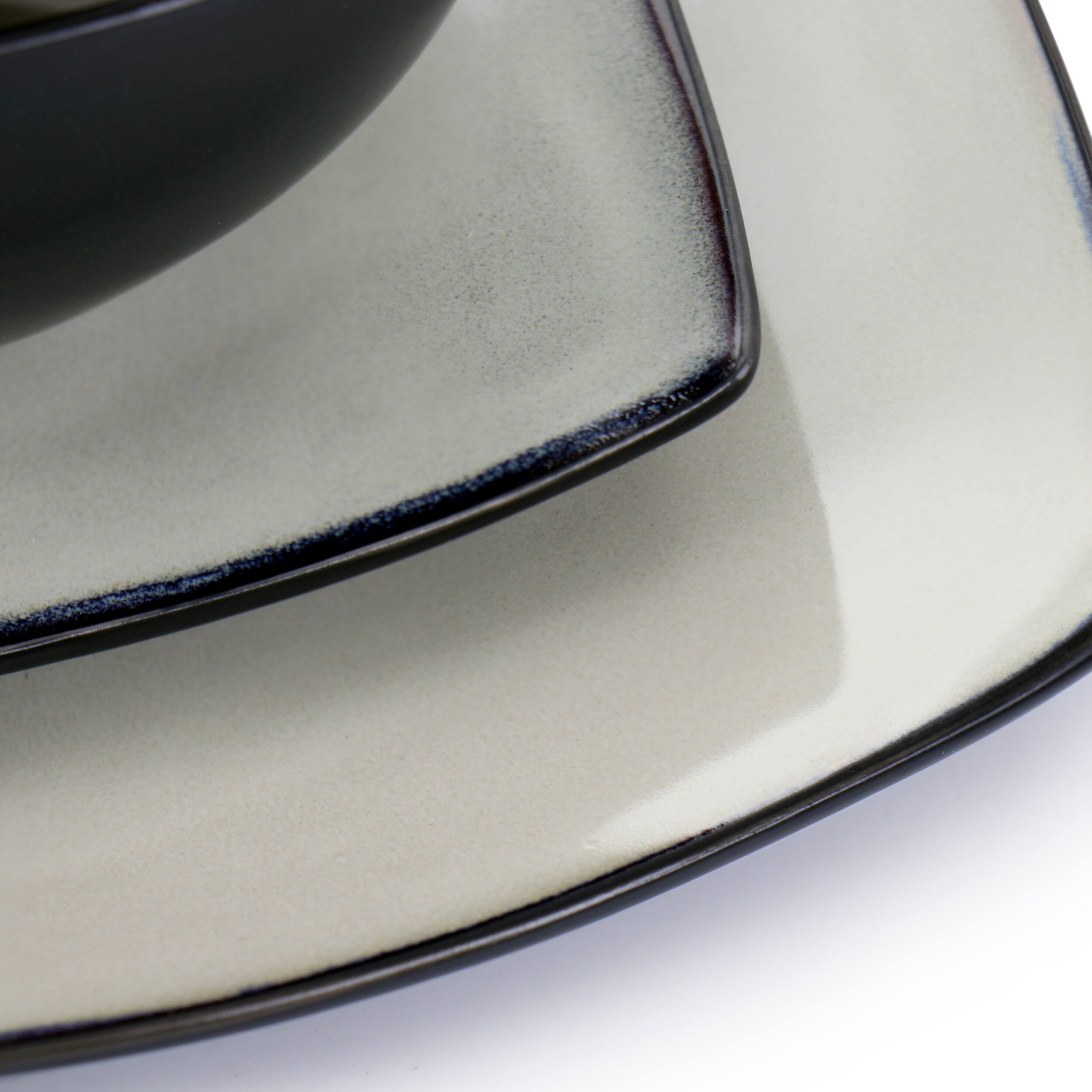 Alt View 7. Gibson - Gibson Elite Soho Lounge 16 Piece Square Stoneware Dinnerware Set in Sand - Sand.