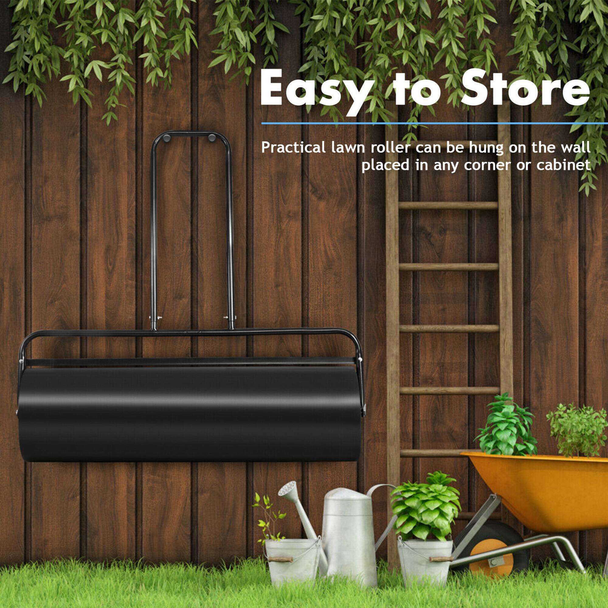 Easy to Store  
Practical lawn roller can be hung on the wall placed in any corner or cabinet
