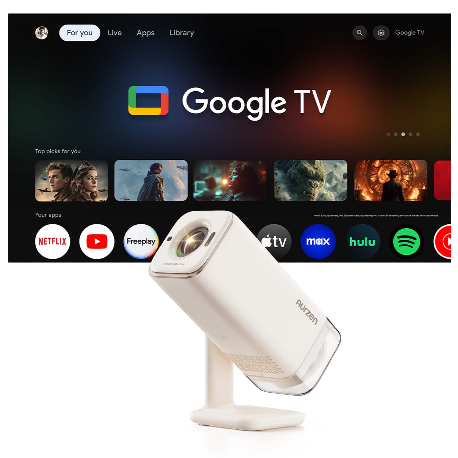 For you
Live
Apps
Library
Google TV
Top picks for you
Your apps
NETFLIX
Freeplay
tv
max
hulu
Aurzen
Google TV