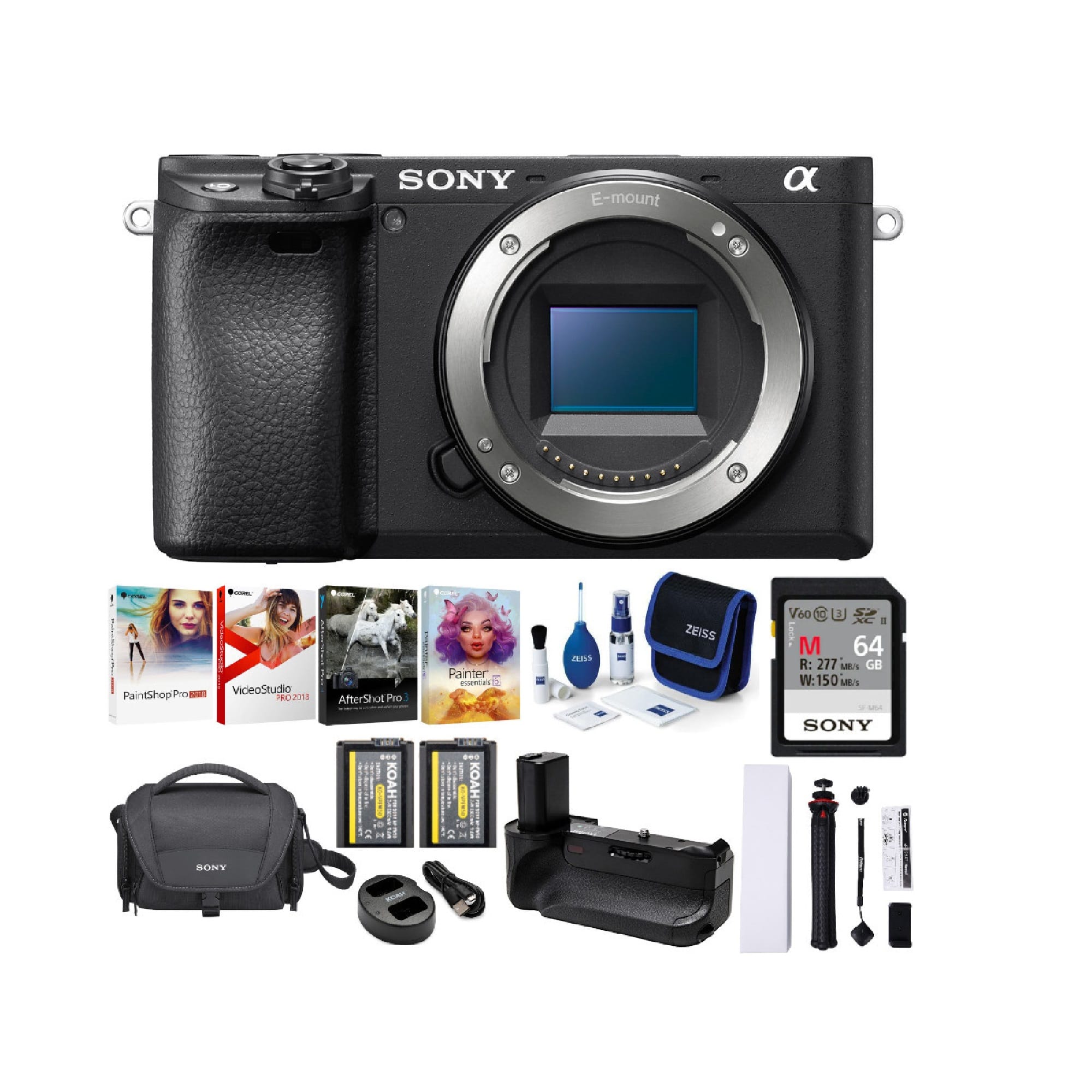 Sony - Alpha a6400 Mirrorless Digital Camera (Body Only) Bundle with Accesories - Black
