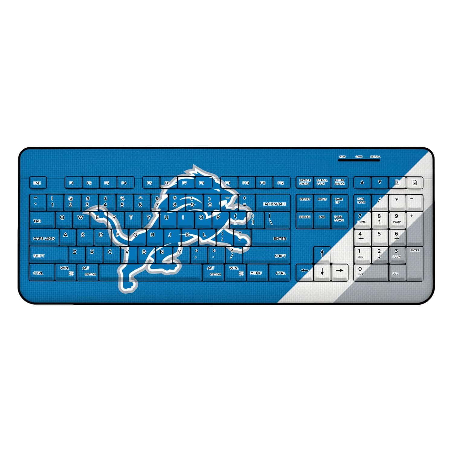 Photos - Keyboard Keyscaper - Detroit Lions Diagonal Stripe Wireless  - Multicolor 3523106