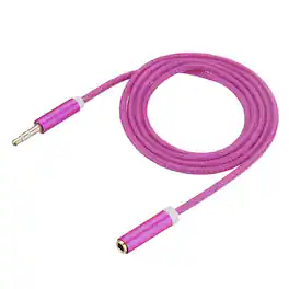 Unique Bargains - 3.5mm Male to Female Nylon-Braided Headphone Aux Extension Cable, for Cellphone PC Media Player Speaker - Rose