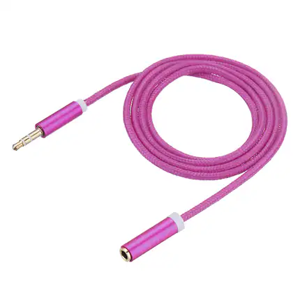 Front. Unique Bargains - 3.5mm Male to Female Nylon-Braided Headphone Aux Extension Cable, for Cellphone PC Media Player Speaker, Rose - Rose.