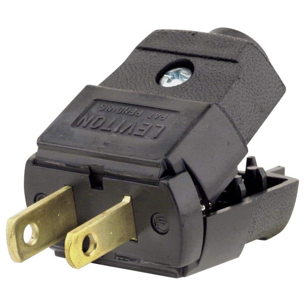 Leviton - 101-EP 15 Amp 125 Volt Straight-Blade Polarized Non-Grounding Plug (Residential Grade) - Black