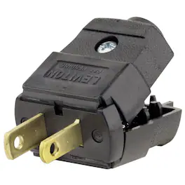 Leviton - 101-EP 15 Amp 125 Volt Straight-Blade Polarized Non-Grounding Plug (Residential Grade) - Black