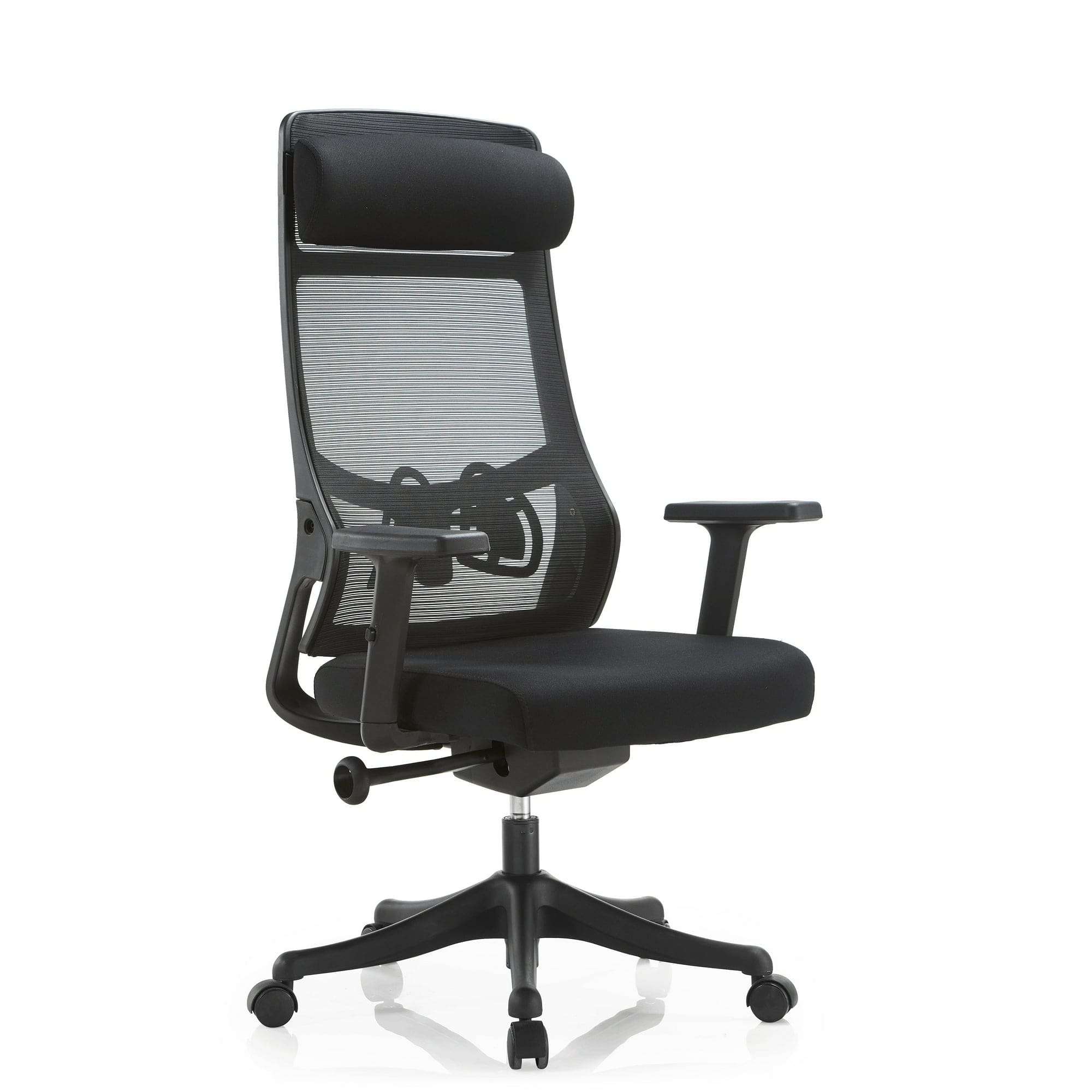 Front. LeisureMod - Dale Ergonomic Office Chair with Mesh Back, Lumbar Support, Swivel, Adjustable Height, Wheels, and Armrests - Black.