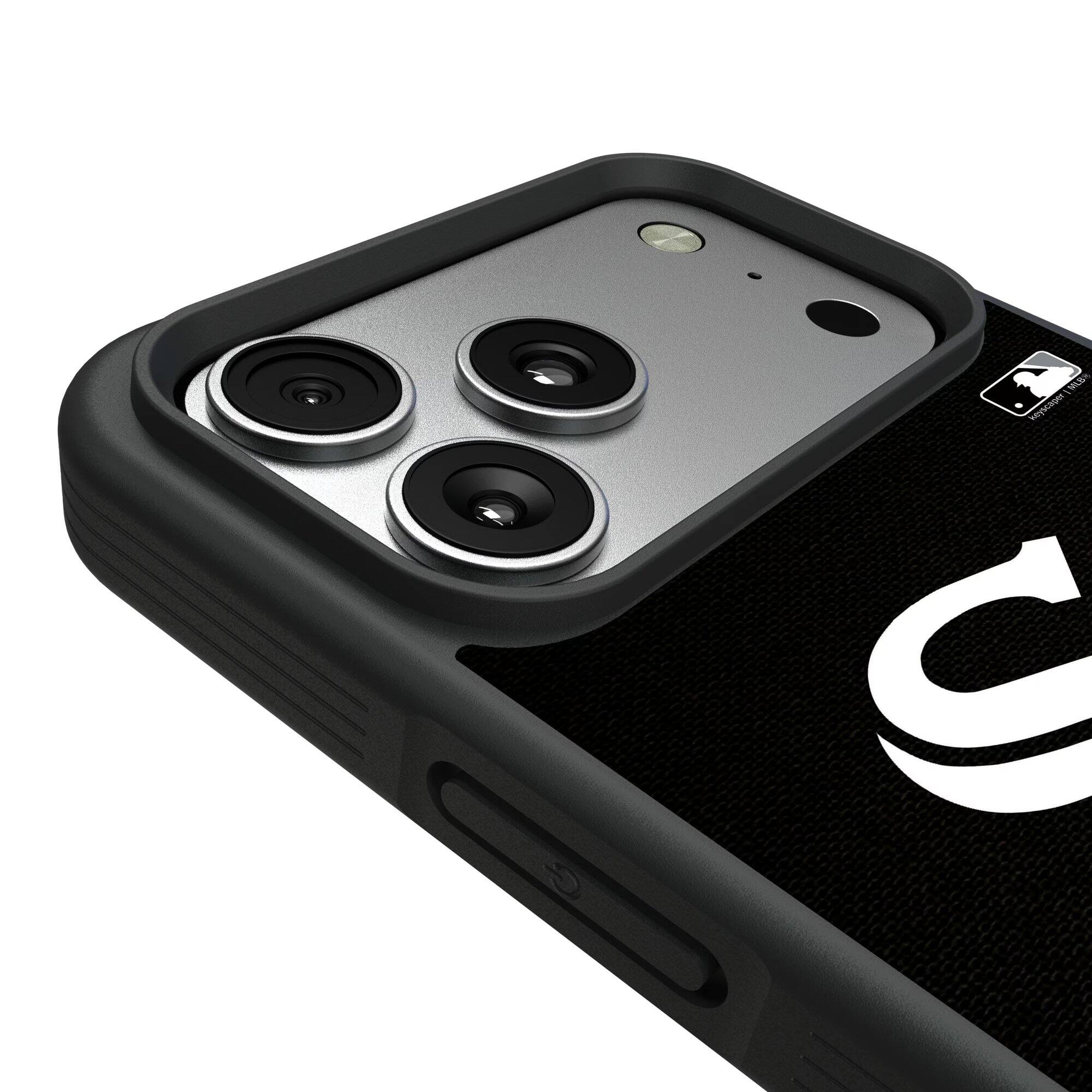 Alt View 2. Keyscaper - Chicago White Sox iPhone Solid Design Bump Case - 15 Pro - Multicolor.