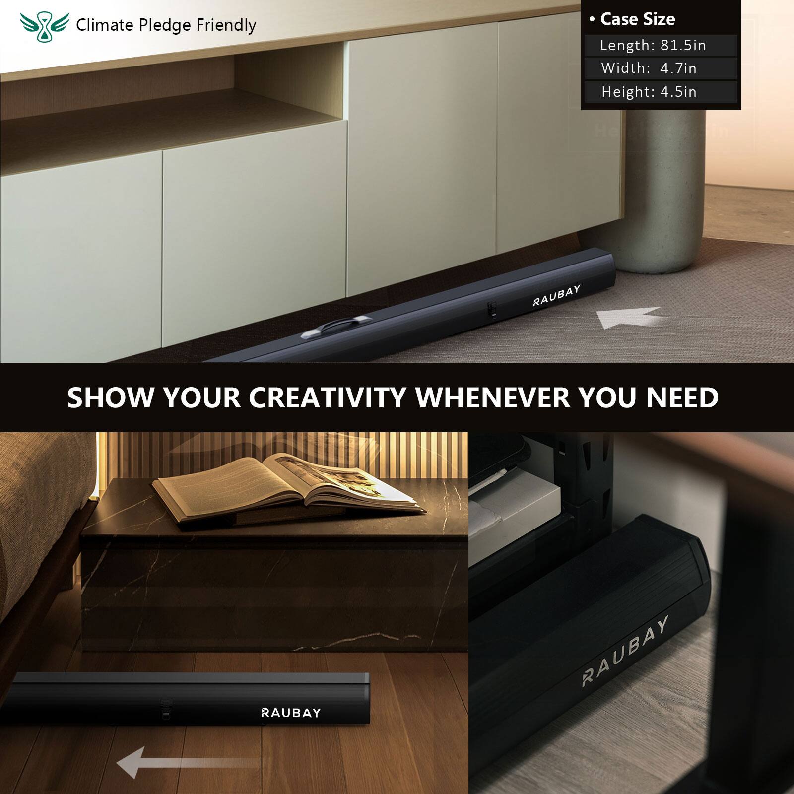 Climate Pledge Friendly, Case Size, Length: 81.5in, Width: 4.7in, Height: 4.5in, RAUBAY, SHOW YOUR CREATIVITY WHENEVER YOU NEED, RAUBAY, RAUBAY