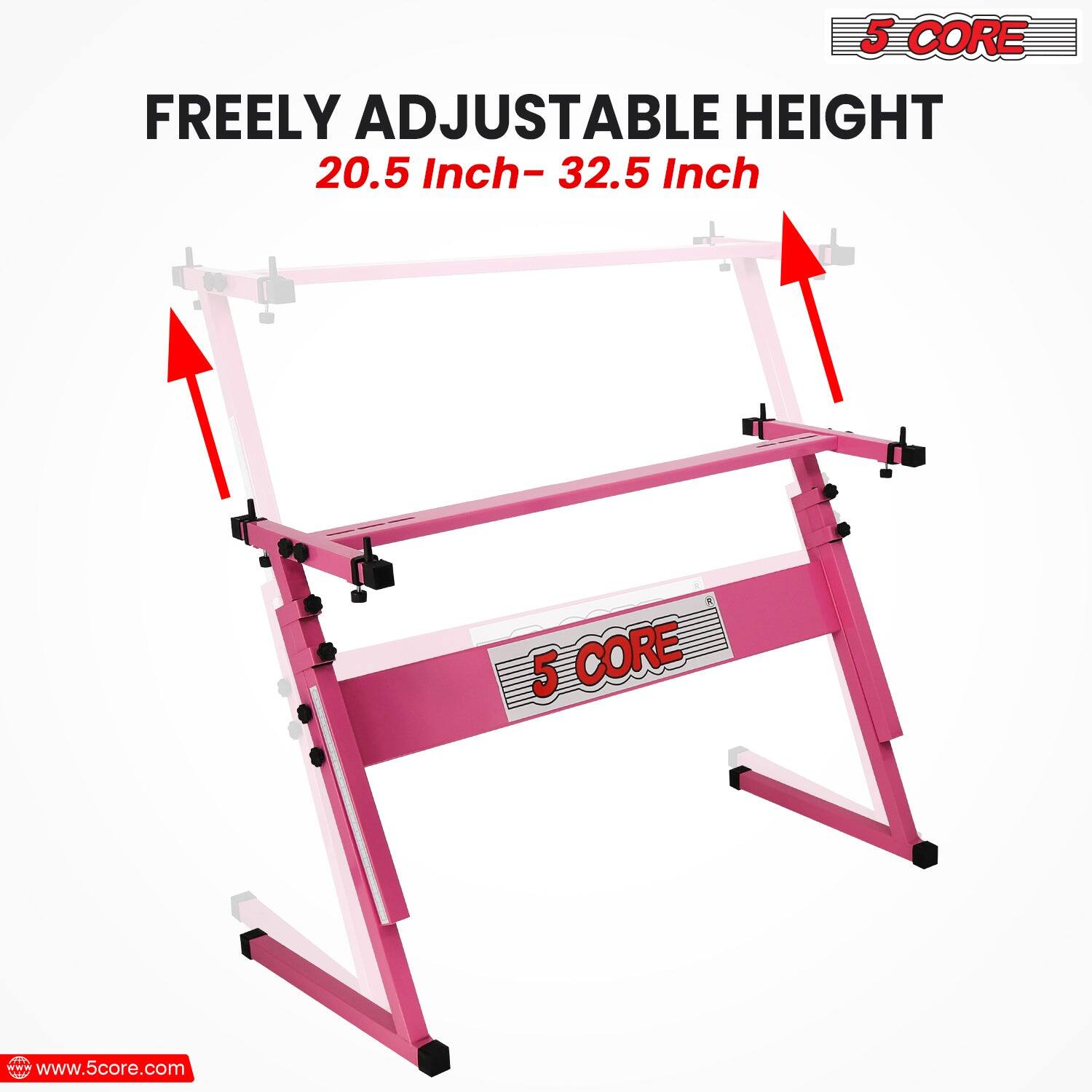 5 CORE, FREELY ADJUSTABLE HEIGHT 20.5 Inch- 32.5 Inch, www.5core.com