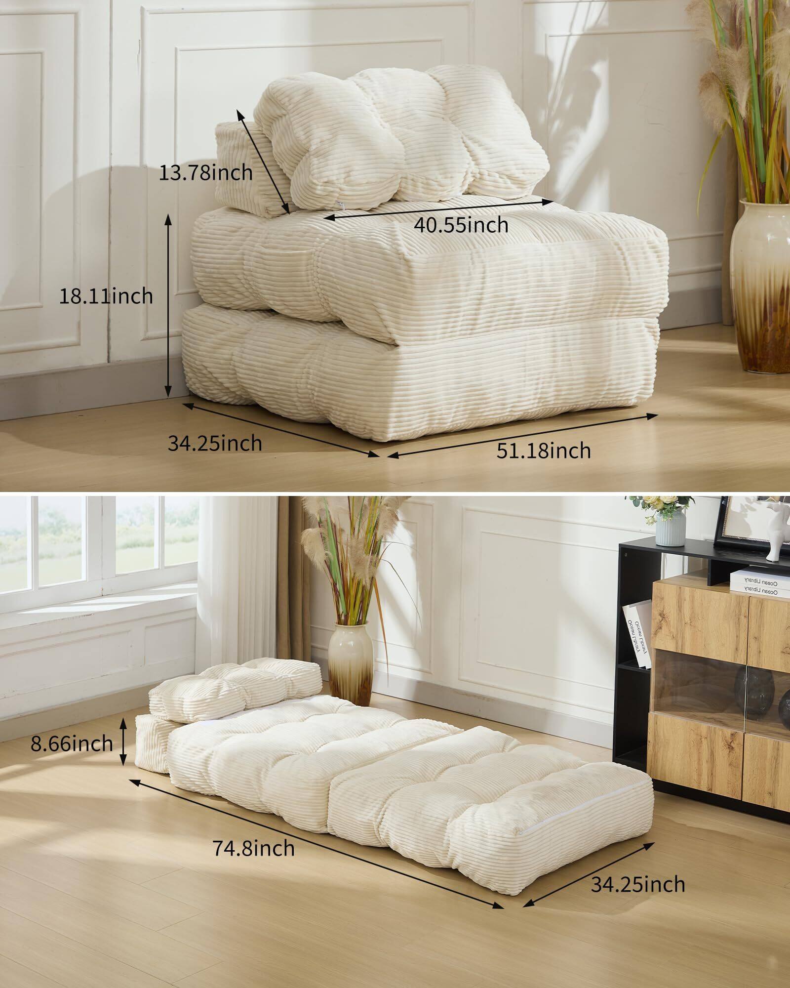 13.78 inch  
40.55 inch  
18.11 inch  
34.25 inch  
51.18 inch  

8.66 inch  
74.8 inch  
34.25 inch