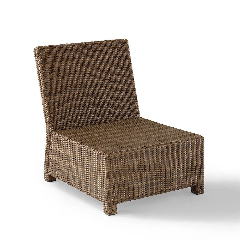 Left. Crosley Furniture - Bradenton Wicker Armless Outdoor Sectional Chair - Navy.