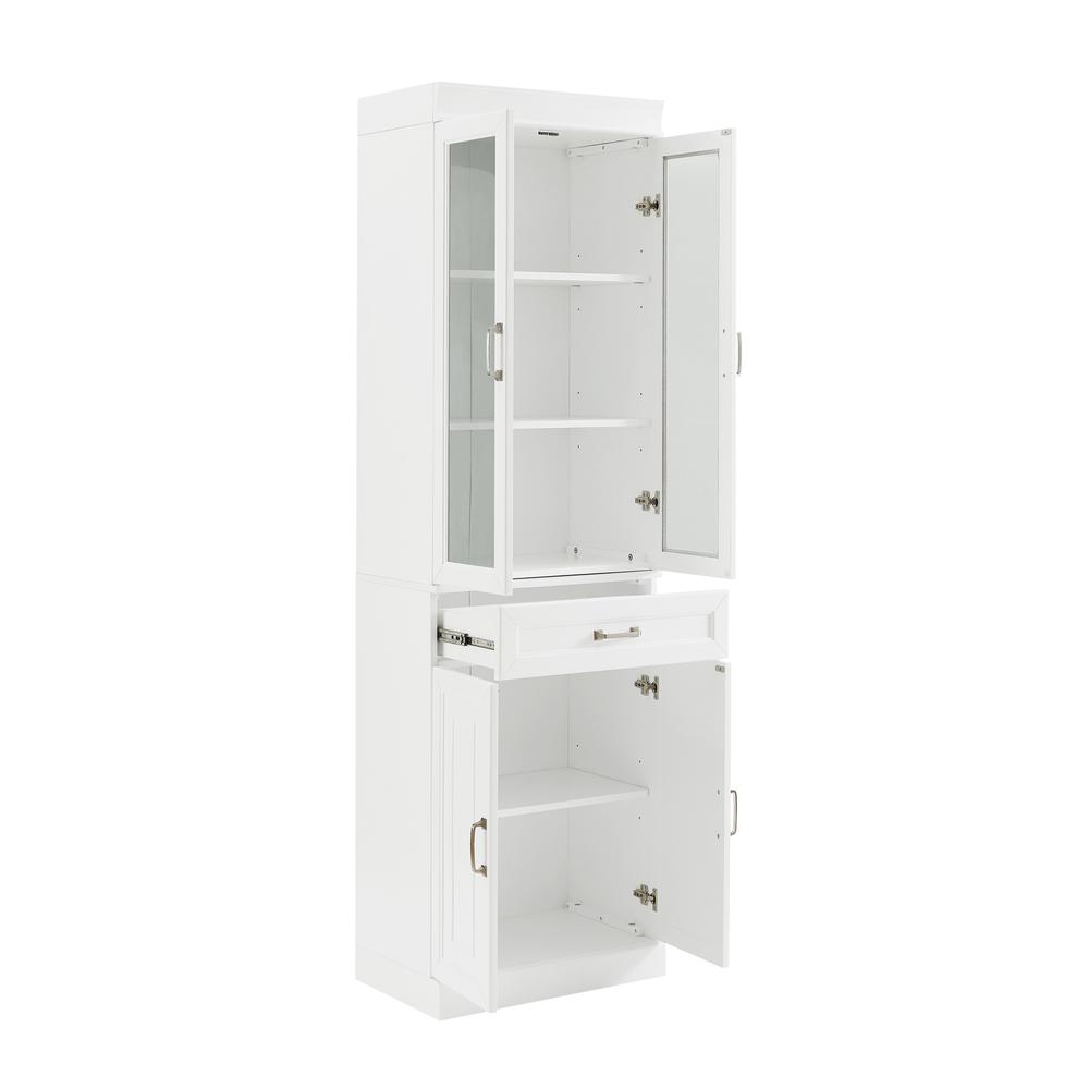Alt View 8. Crosley Furniture - Stanton Glass Door Kitchen Storage Pantry Cabinet - White.