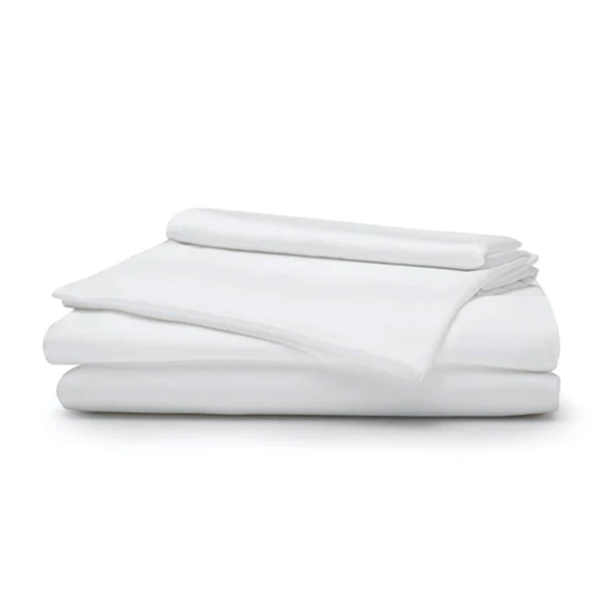 Front. Sleepgram - Sleepgram Viscose from Bamboo Cal King Bed Sheet Set with 2 Pillowcases, White - White.