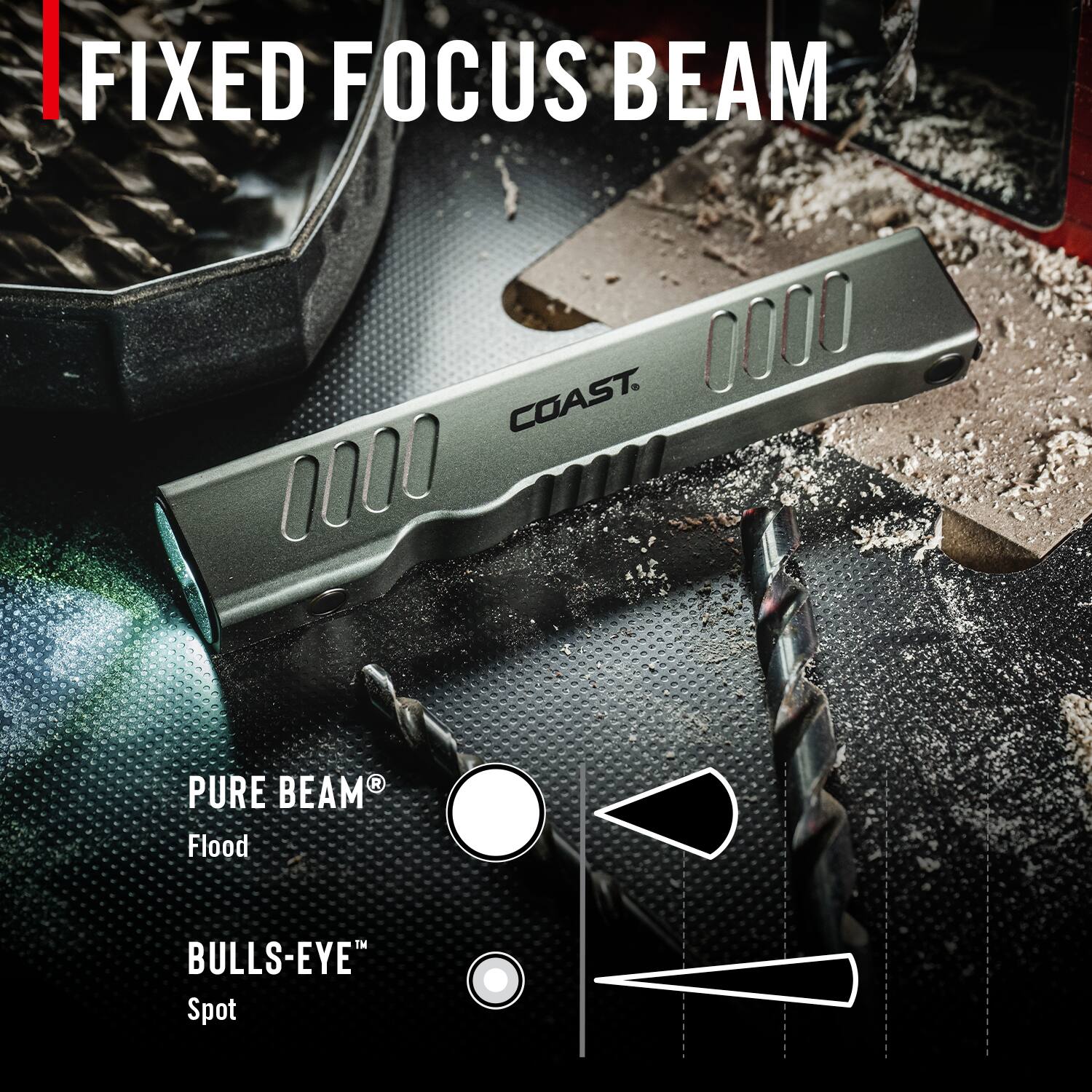 FIXED FOCUS BEAM

PURE BEAM®
Flood

BULLS-EYE™
Spot