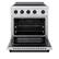 Angle. ZLINE - Autograph 30 in. 4.2 cu. ft. Paramount Freestanding Induction Range with 4 Burners and Electric Oven w/ Black Accents - Stainless Steel.