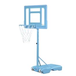 Soozier - Basketball Hoop Stand, 36.5"-48.5" Height Adjustable Portable Hoop System Clear Backboard & Fillable Base - Blue, White