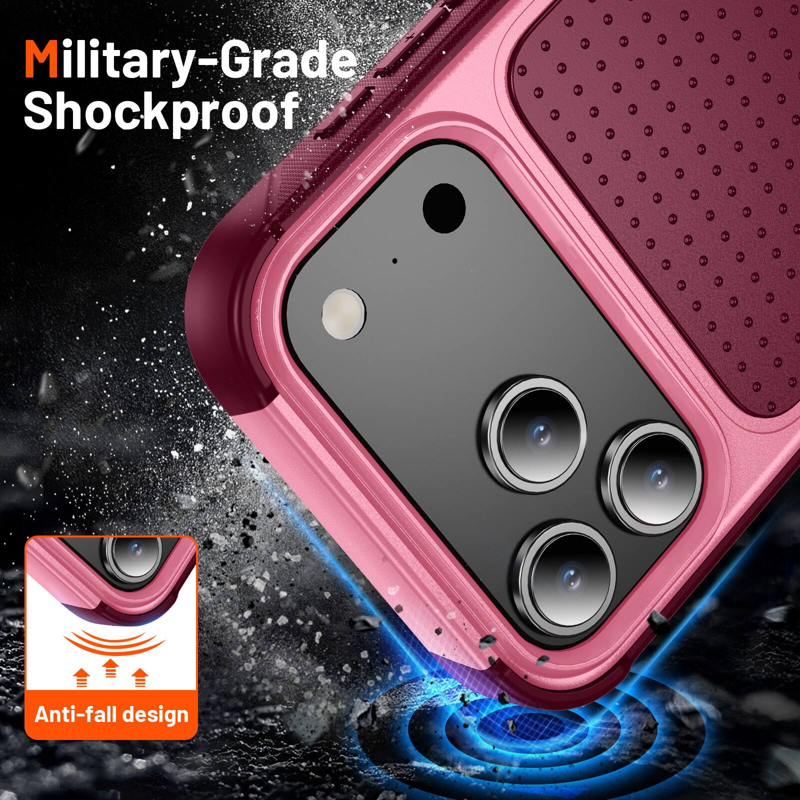 Military-Grade Shockproof  
Anti-fall design