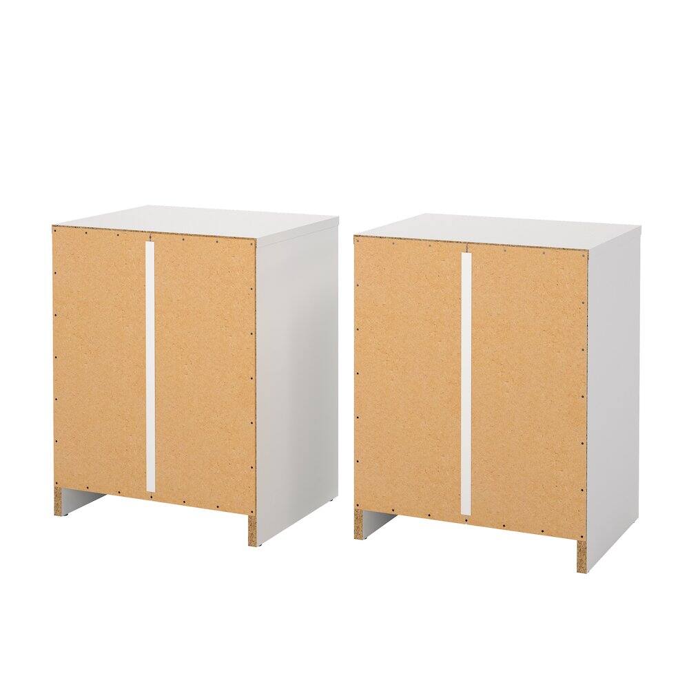 Alt View 4. Tvilum - Portland 1 Drawer Nightstand - Set of 2 - White.