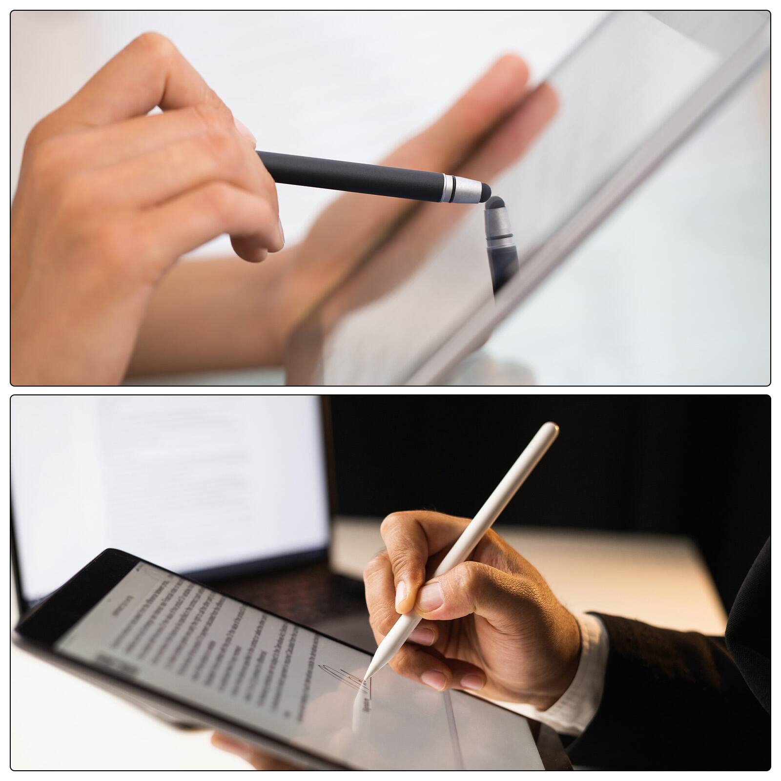 Alt View 5. Unique Bargains - 5pcs 2 in 1 Phone Touch Screen Pen Resistive Stylus Pen Aluminum Alloy with Resistance Capacitive Tips Universal - Silver.