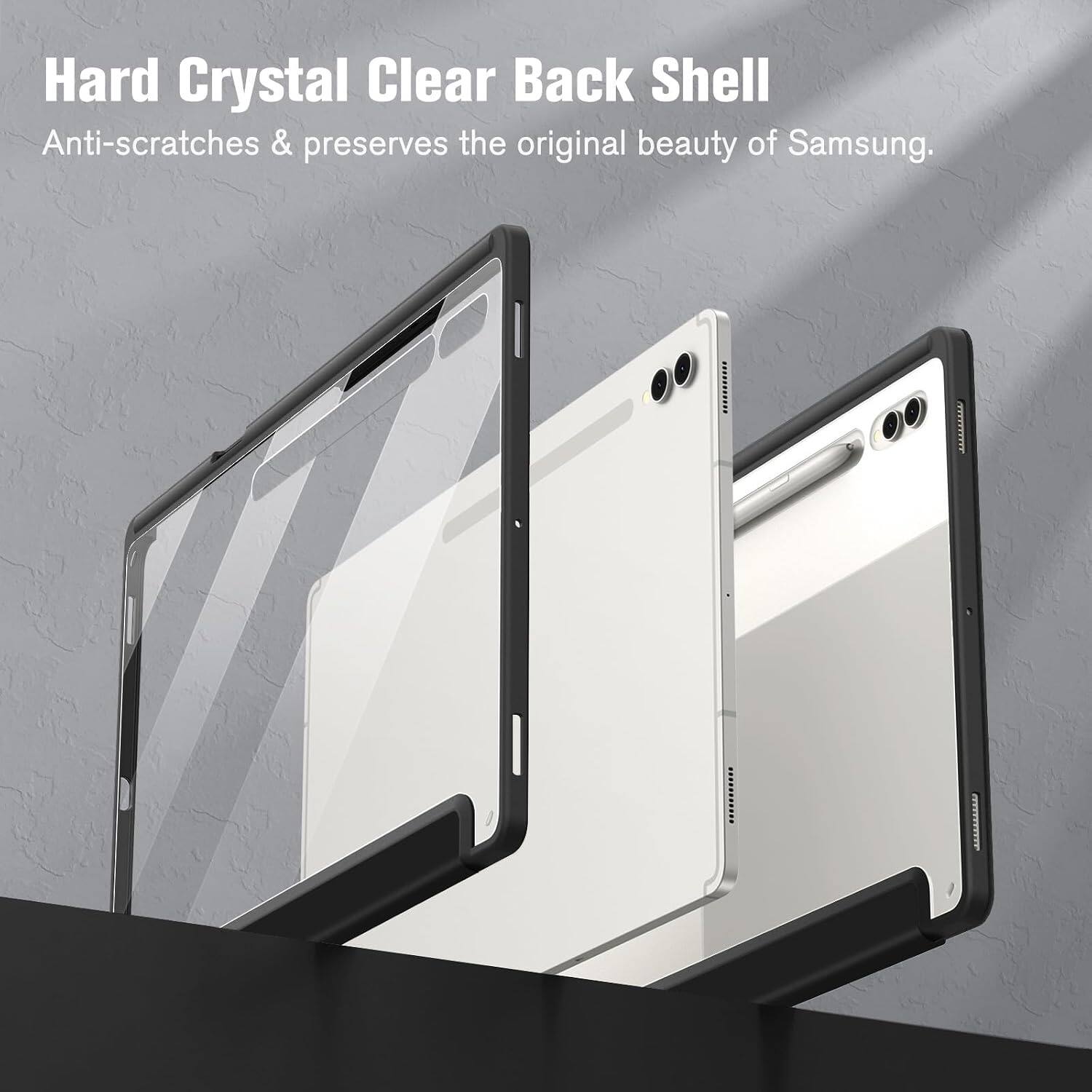 Hard Crystal Clear Back Shell  
Anti-scratches & preserves the original beauty of Samsung.