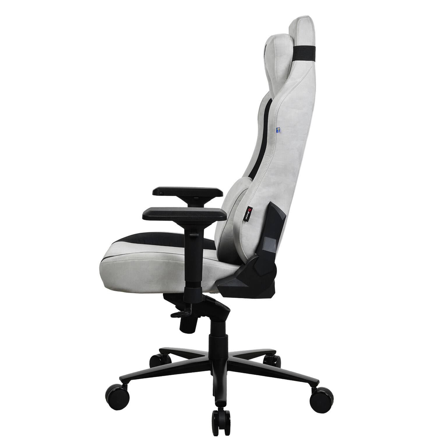 Alt View 11. Arozzi - Vernazza Series Top-Tier Premium Supersoft Upholstery Fabric Gaming Chair - Light Gray.