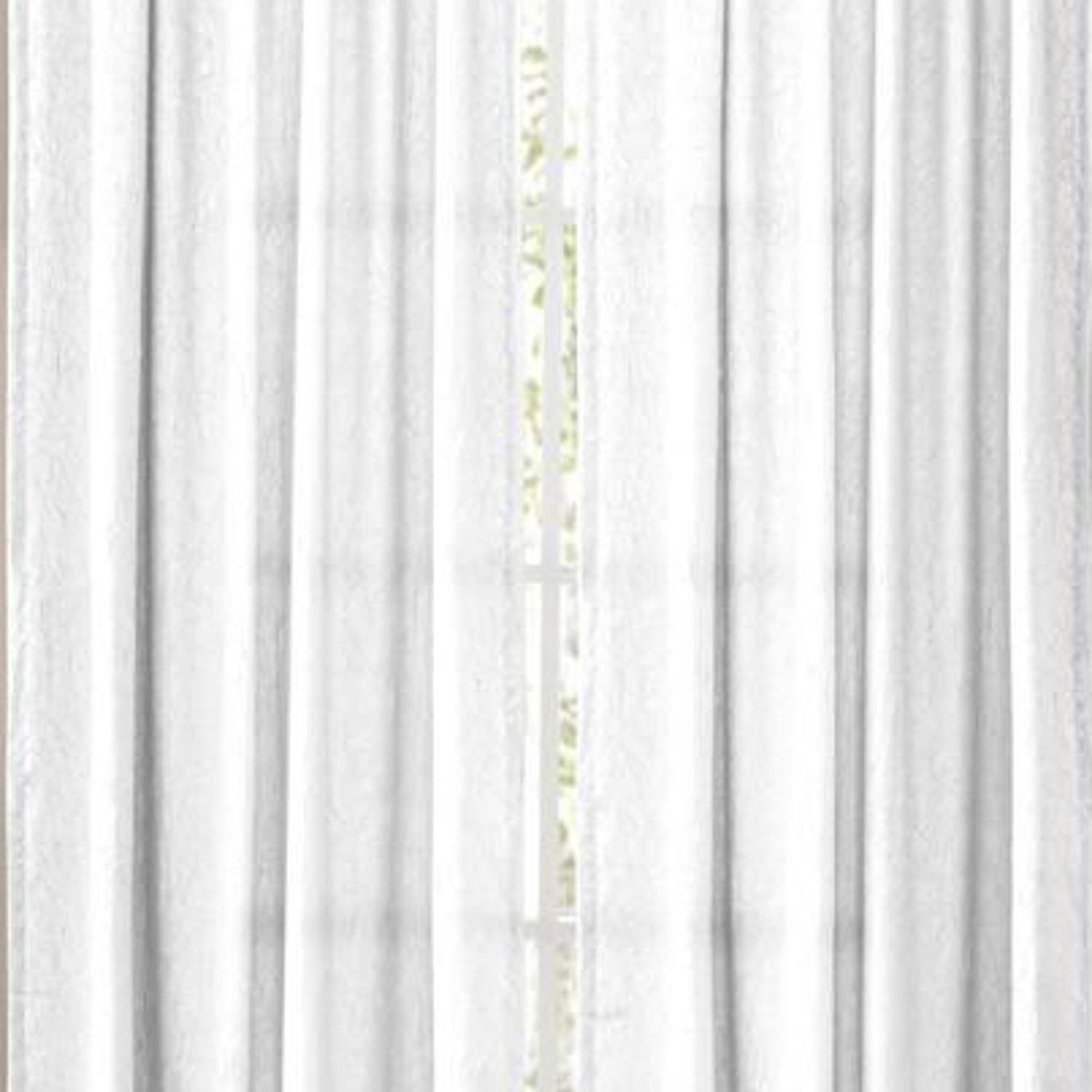 Left. Ellis Curtain - Ellis Curtain Portland Crushed Taffeta Rod Pocket Tailored Panel - 48x84" White - White.