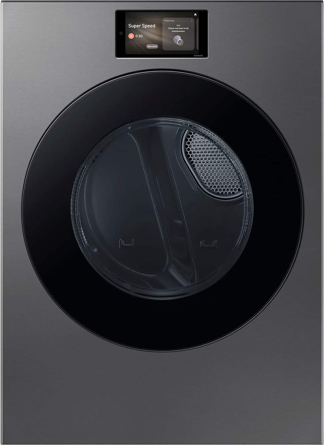 Samsung - 7.6 cu. ft. Bespoke AI Ultra Capacity Front Load Gas Dryer with AI Home - Dark Steel - Front_Zoom