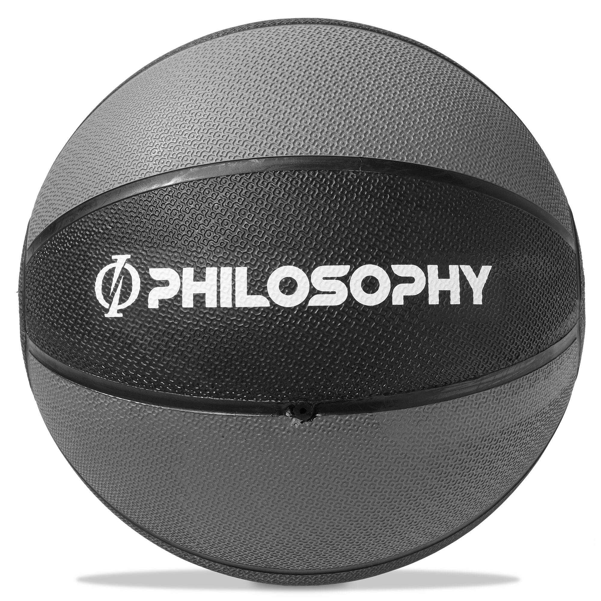 Alt View 2. Philosophy Gym - Medicine Ball - Weighted Fitness Ball - Non-Slip Grip - Black.