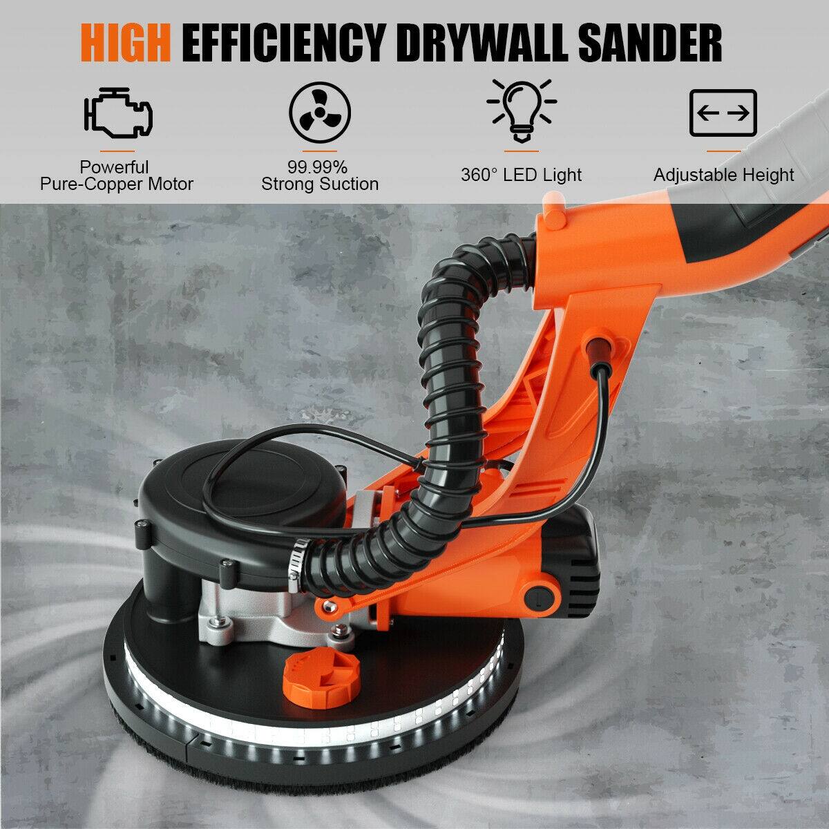 HIGH EFFICIENCY DRYWALL SANDER

Powerful Pure-Copper Motor
99.99% Strong Suction
360° LED Light
Adjustable Height