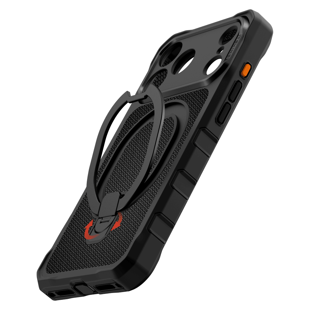 Alt View 5. Itskins - Supreme R Nylon Stand MagSafe Case for Apple iPhone 18 Pro / 17 Pro - Orange.