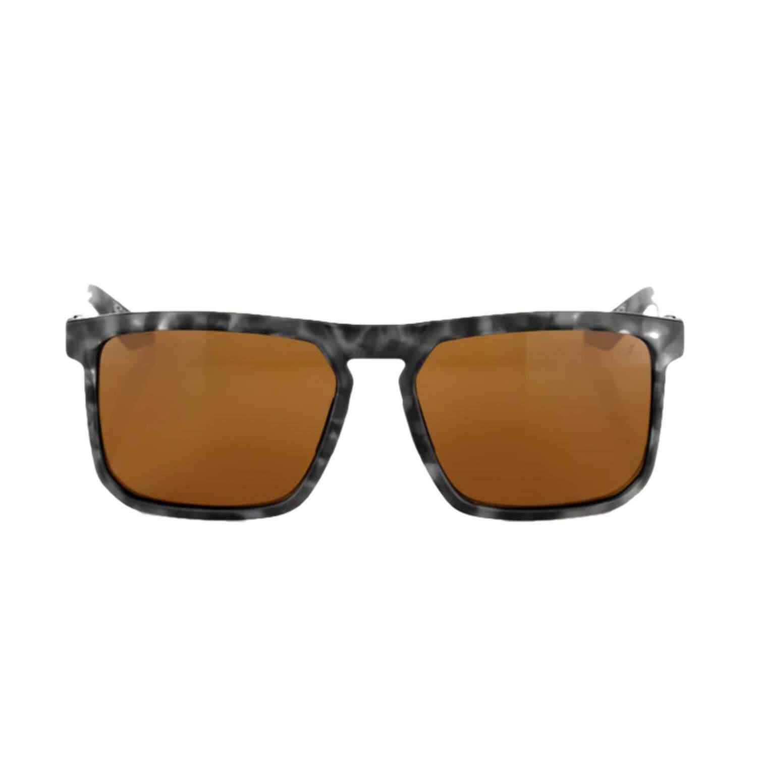 Angle. 100% - 100% Renshaw Sunglasses Matte Black Havana Bronze Lens - Matte Black.
